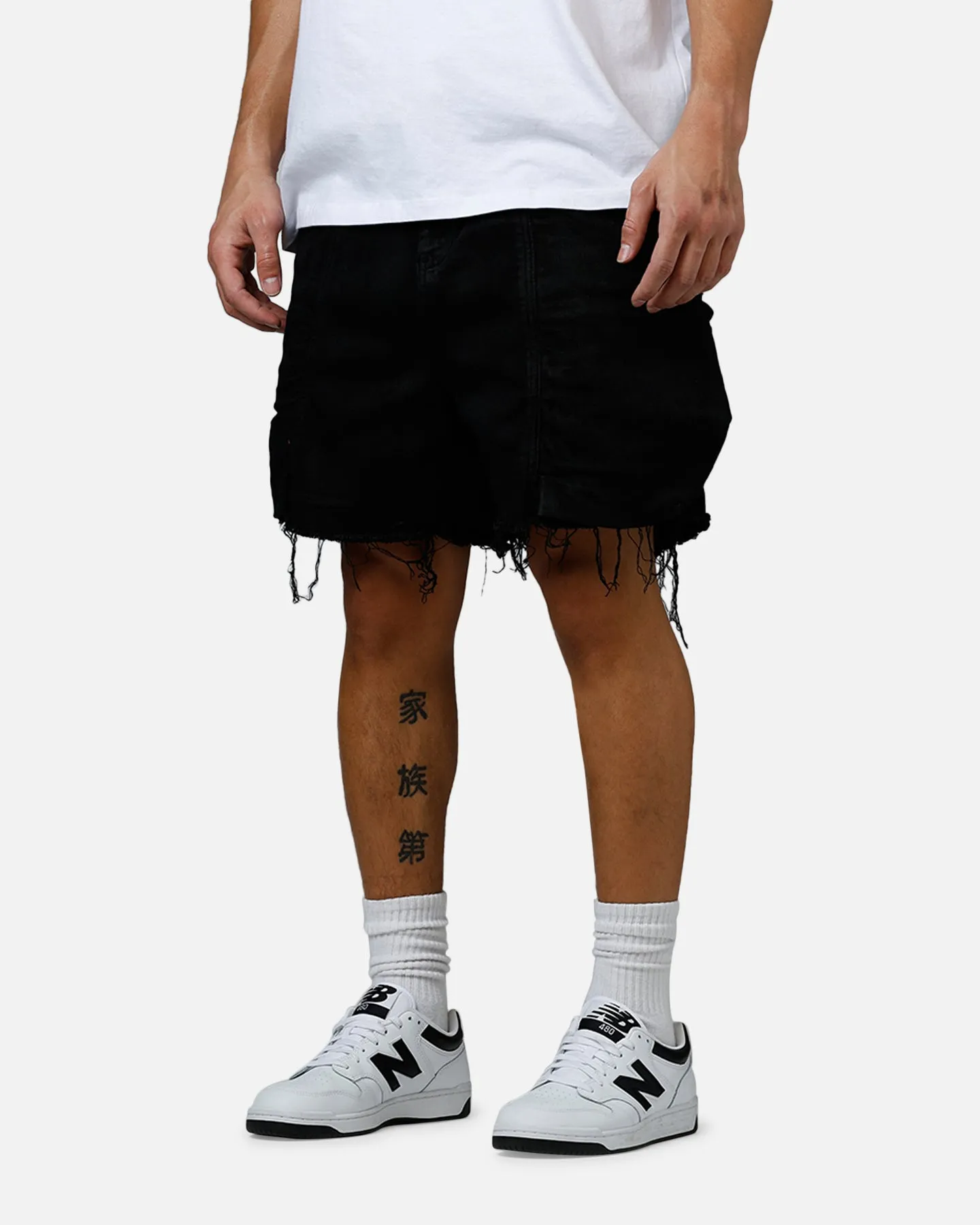 MNML Roughed Pocket Cargo Shorts Black