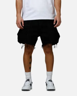 MNML Roughed Pocket Cargo Shorts Black