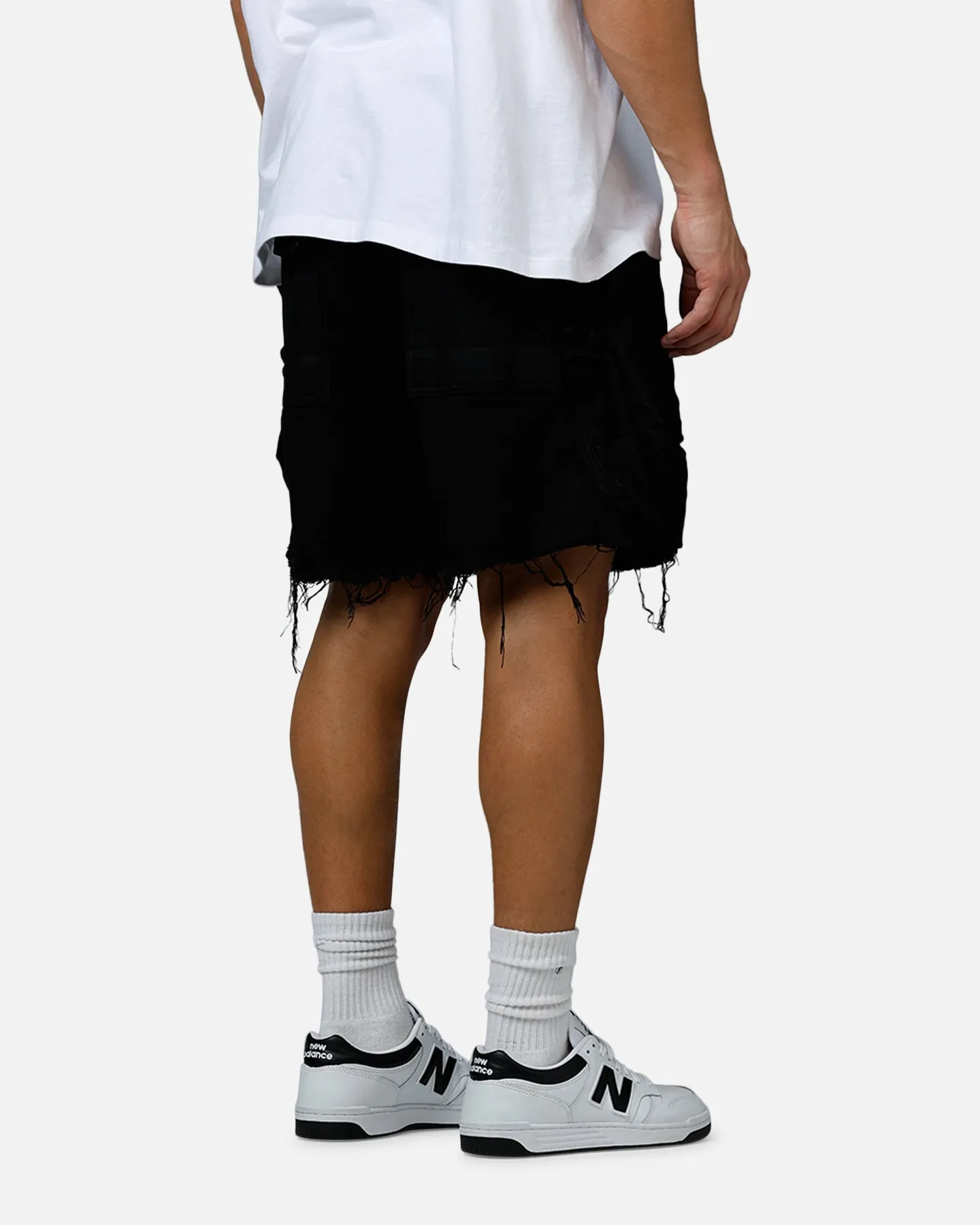 MNML Roughed Pocket Cargo Shorts Black