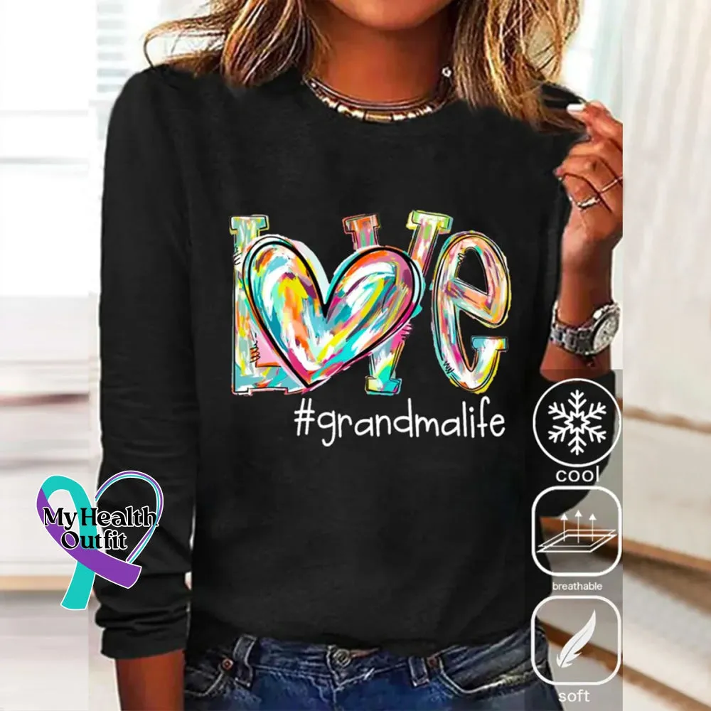 Modern Long Sleeve Print Top