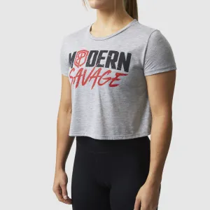 Modern Savage Crop Tee (Heather Grey)