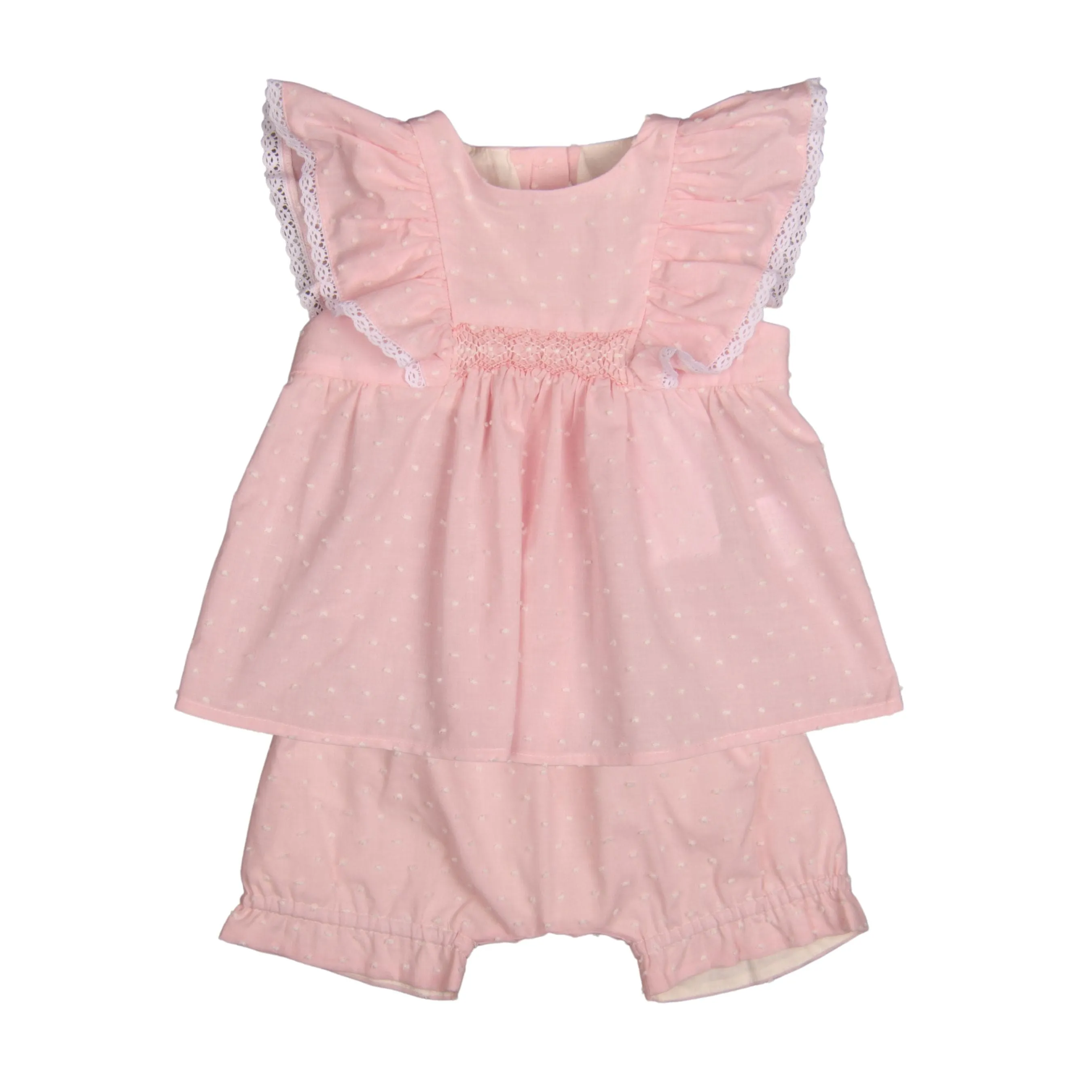 NADINE | Girls Pink Plumeti Shorts Set