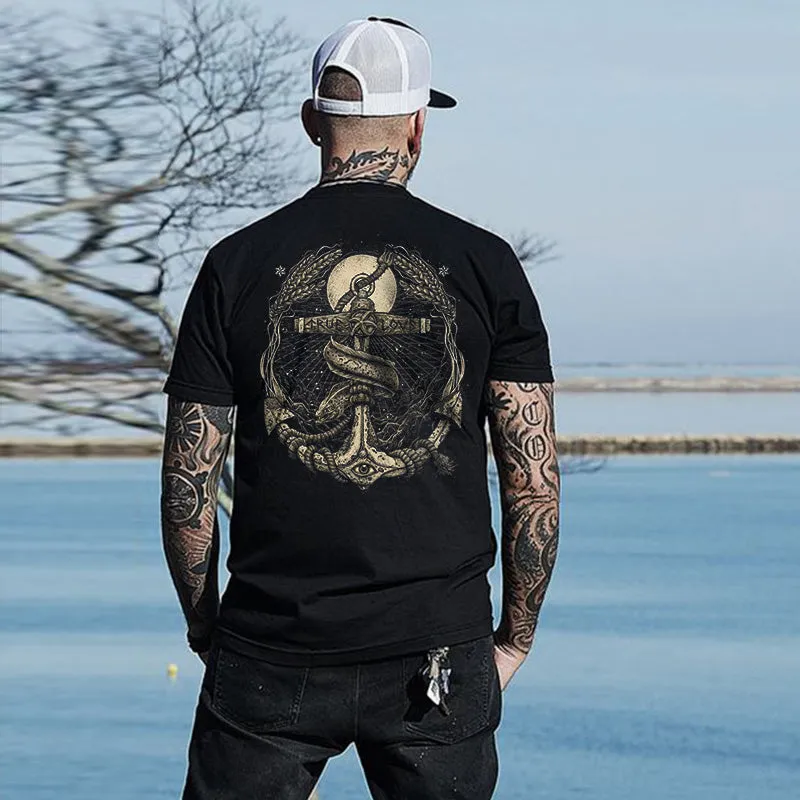 Nautical Artist Sailor Anchor Print Men's T-shirt