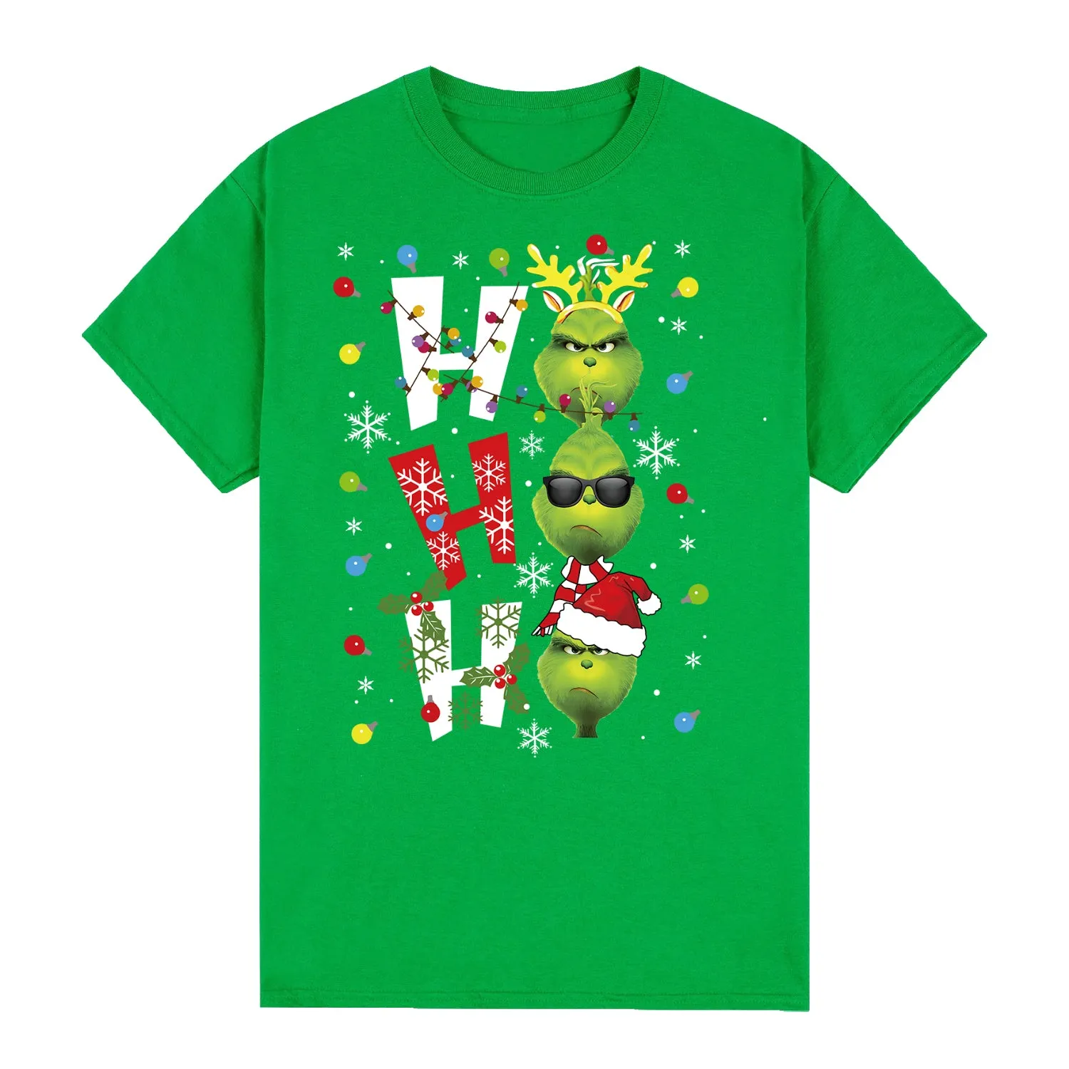 NNEDSZ 100% Cotton Christmas T-shirt Adult Unisex Tee Tops Funny Santa Party Custume, Shrek (Green), S