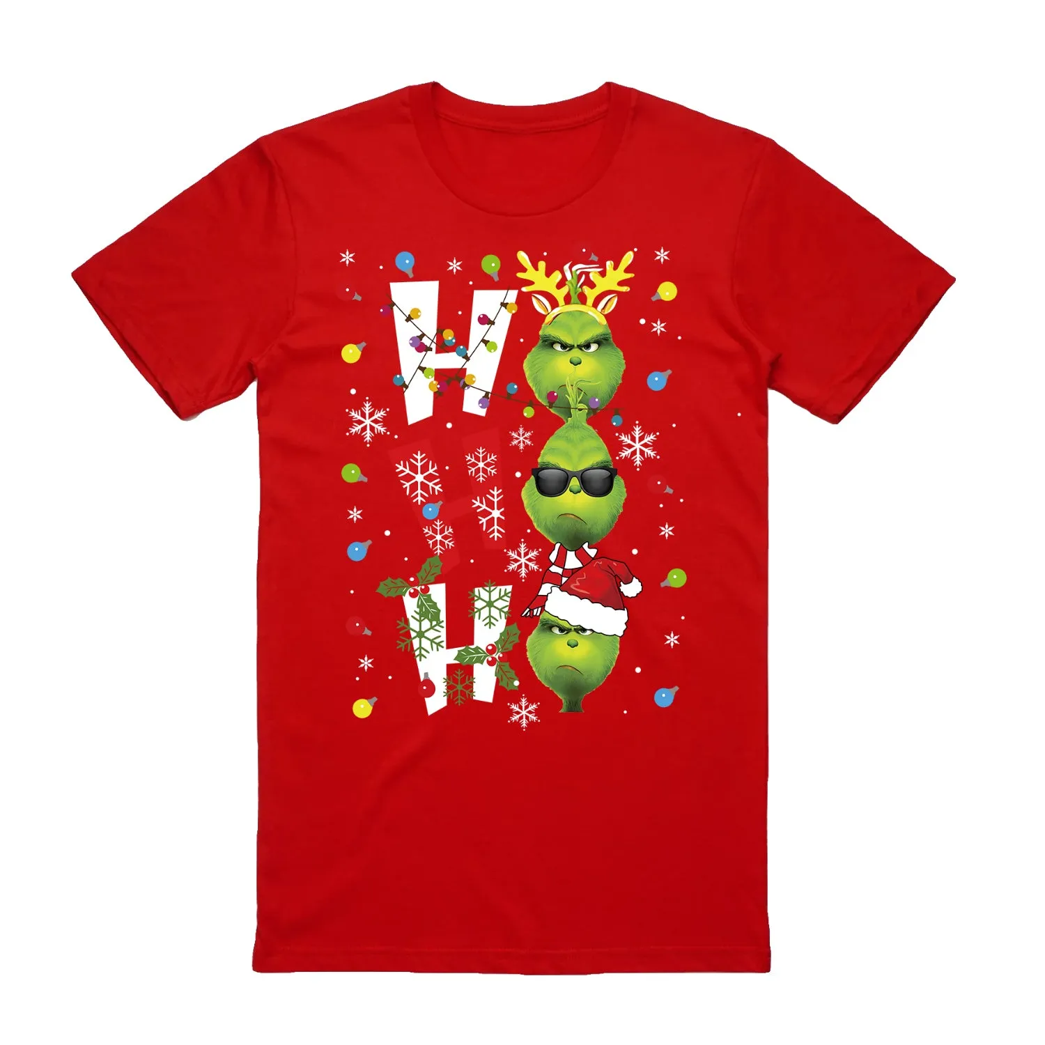 NNEDSZ 100% Cotton Christmas T-shirt Adult Unisex Tee Tops Funny Santa Party Custume, Shrek (Red), 3XL