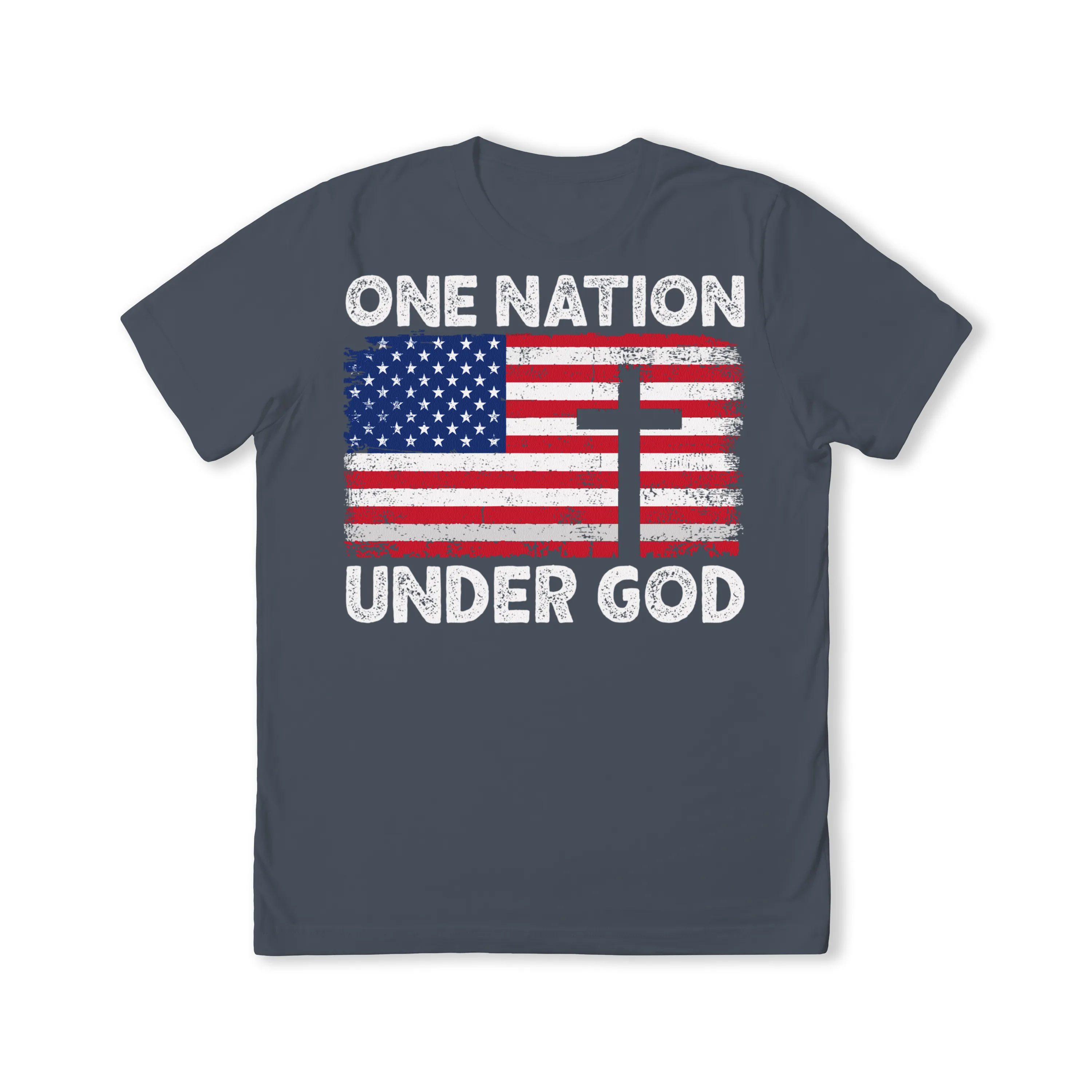 One Nation Under God Flag with Cross T-Shirt
