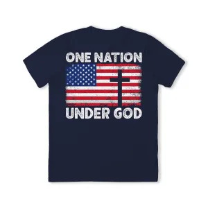 One Nation Under God Flag with Cross T-Shirt