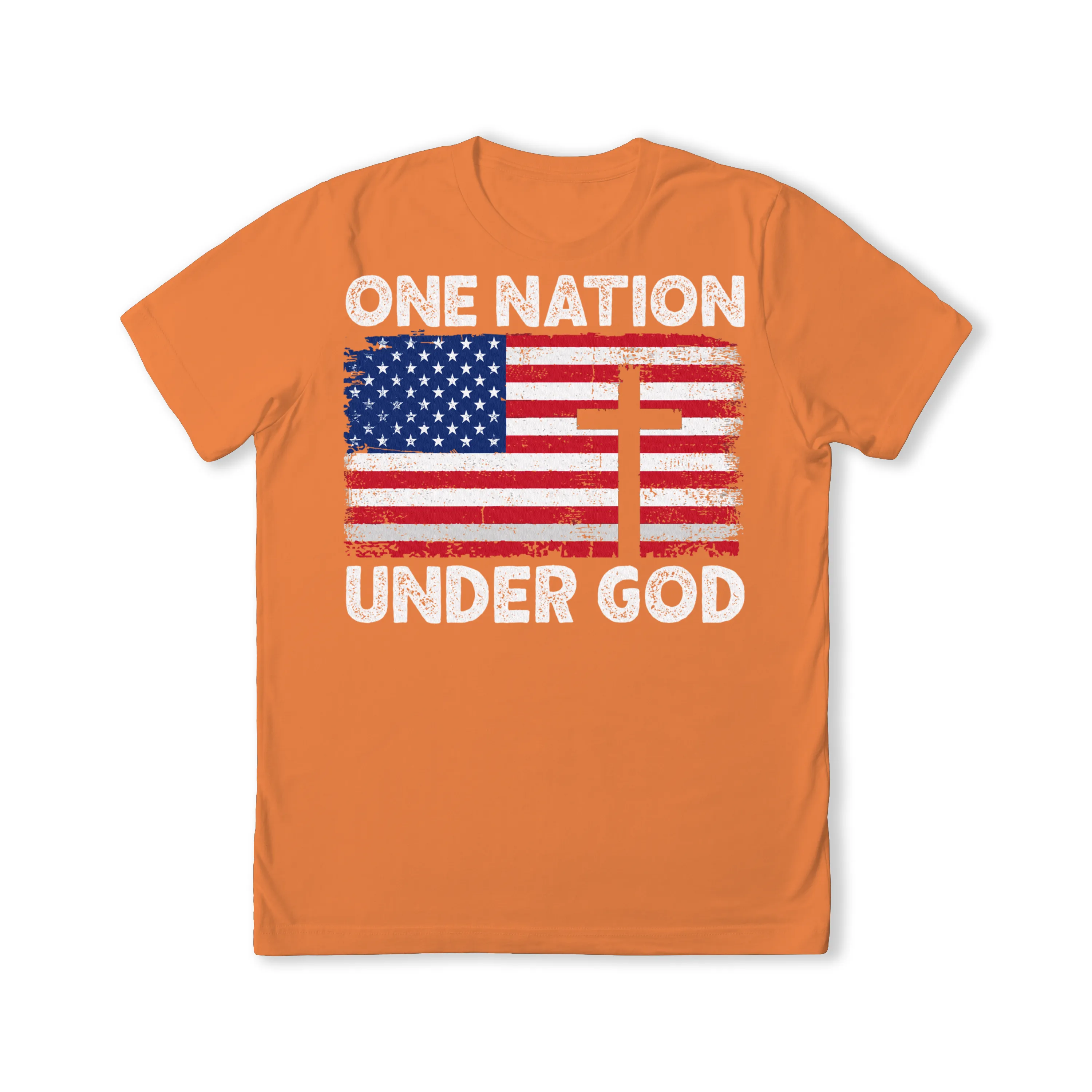 One Nation Under God Flag with Cross T-Shirt