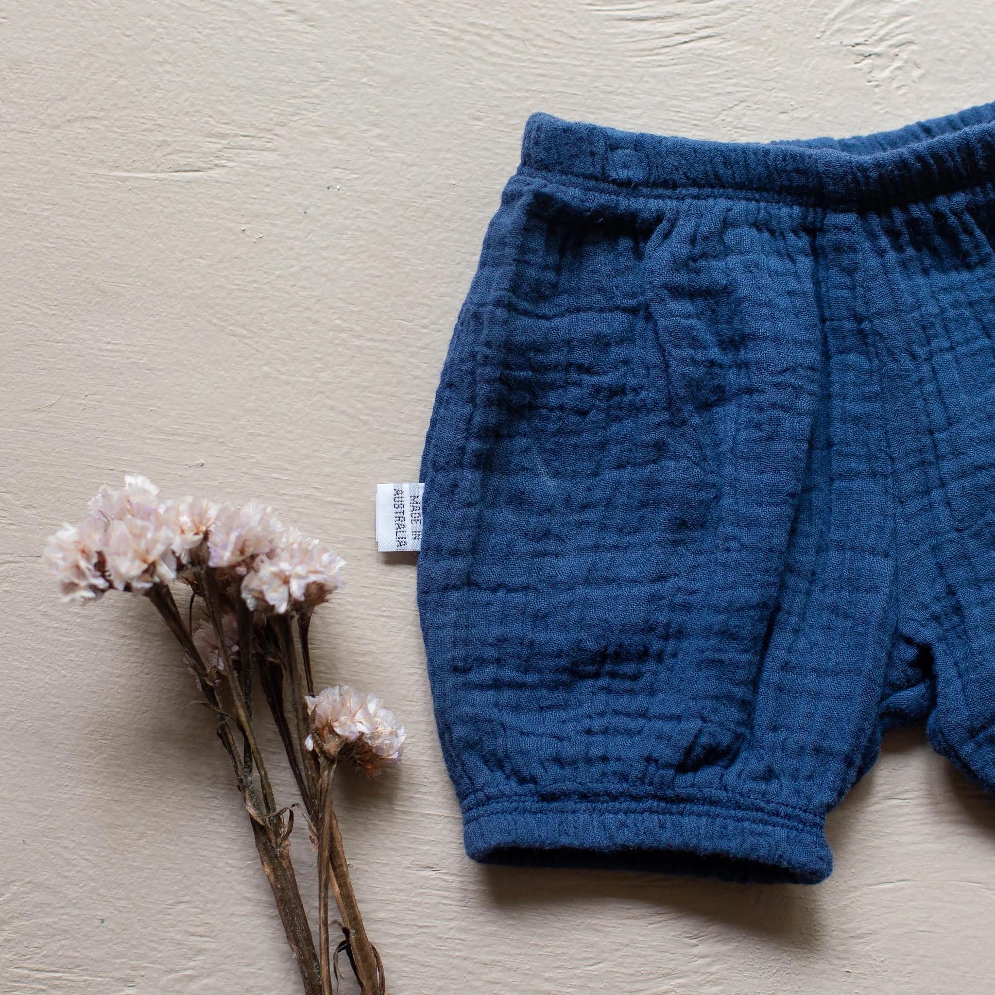 Organic Cotton Baby Shorts (Bloomers) - Navy