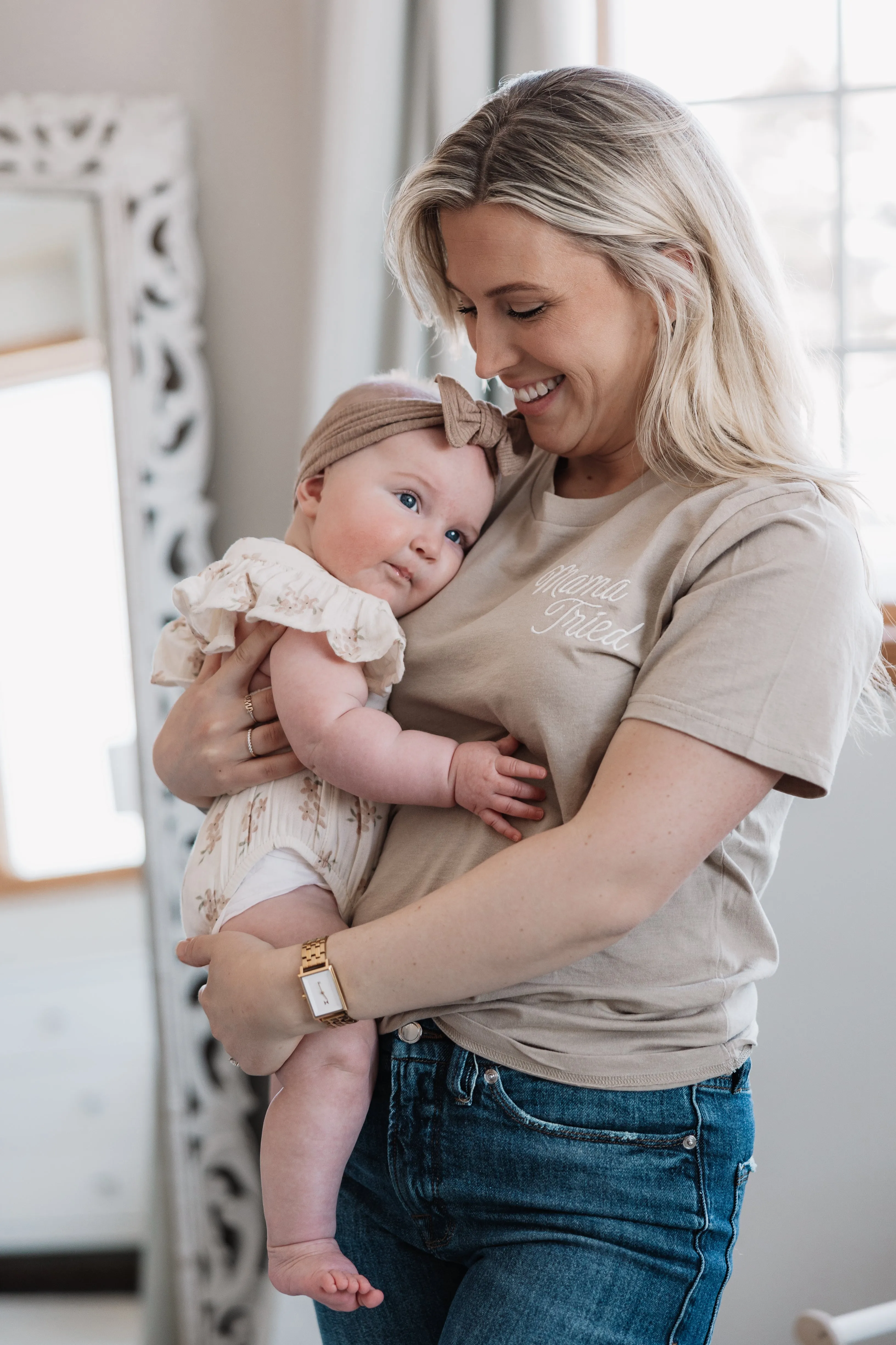 Organic Cotton Embroidered Mom Tee | Mama Tried