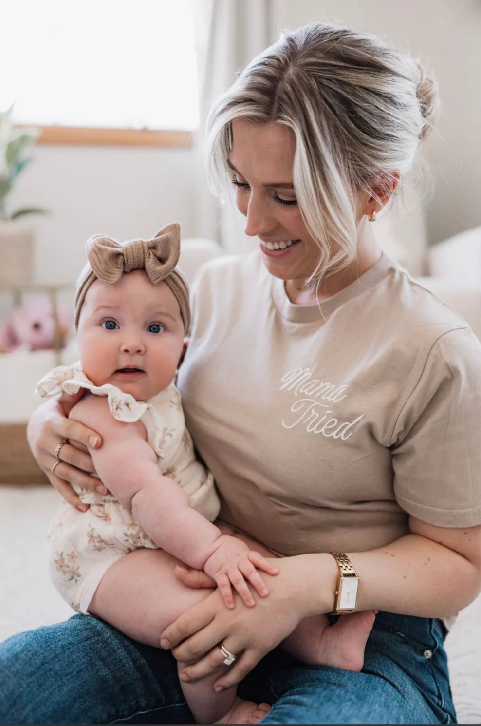 Organic Cotton Embroidered Mom Tee | Mama Tried