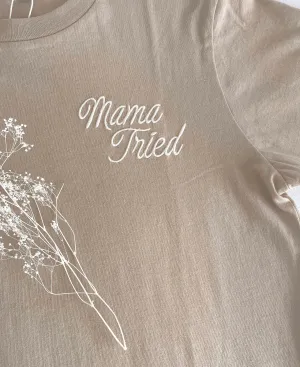 Organic Cotton Embroidered Mom Tee | Mama Tried