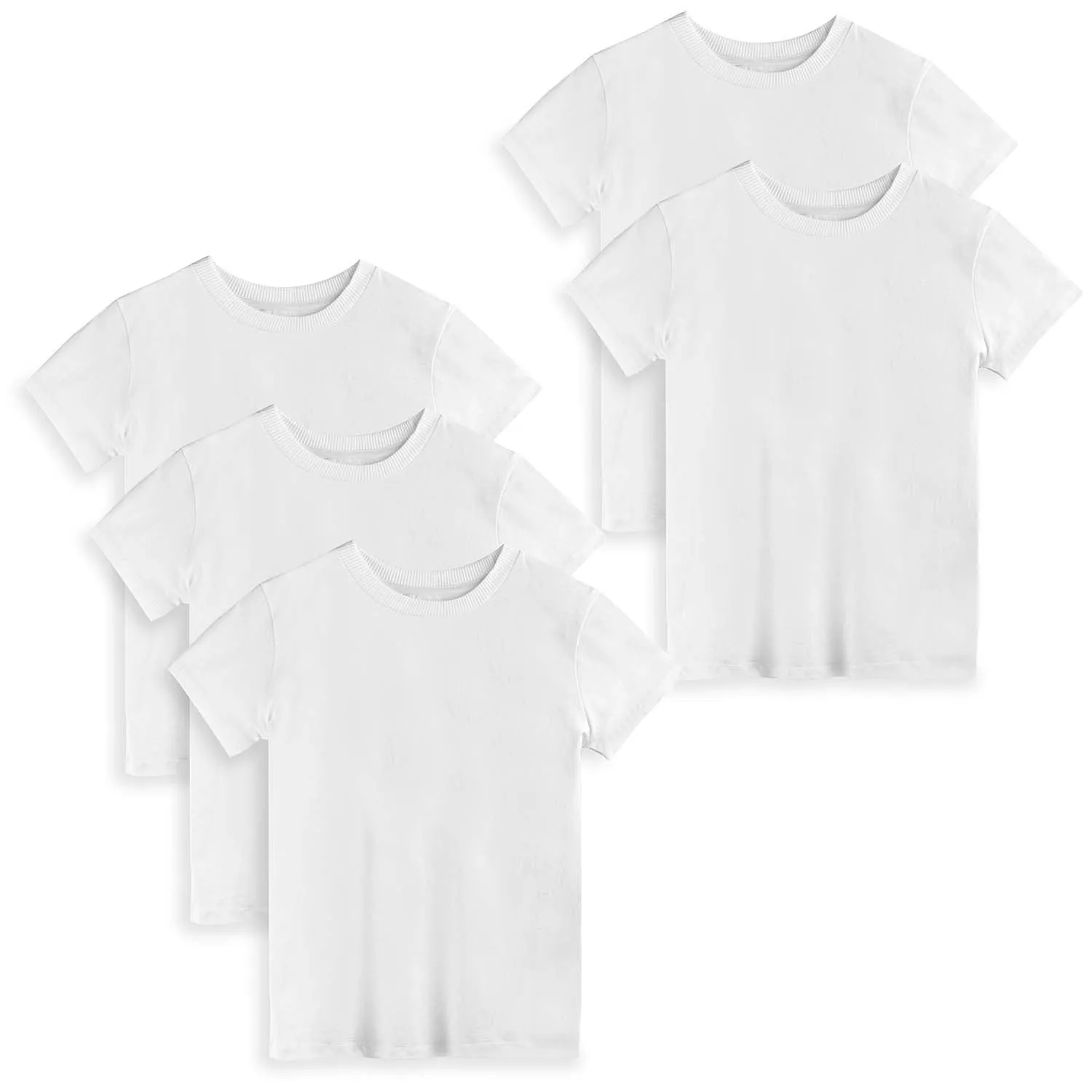 Organic Cotton Kids Shirts - Classic Fit Tee 5 Pack