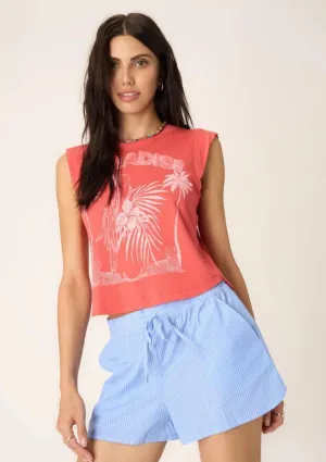 Paradise Muscle Tank - Sunset Coral