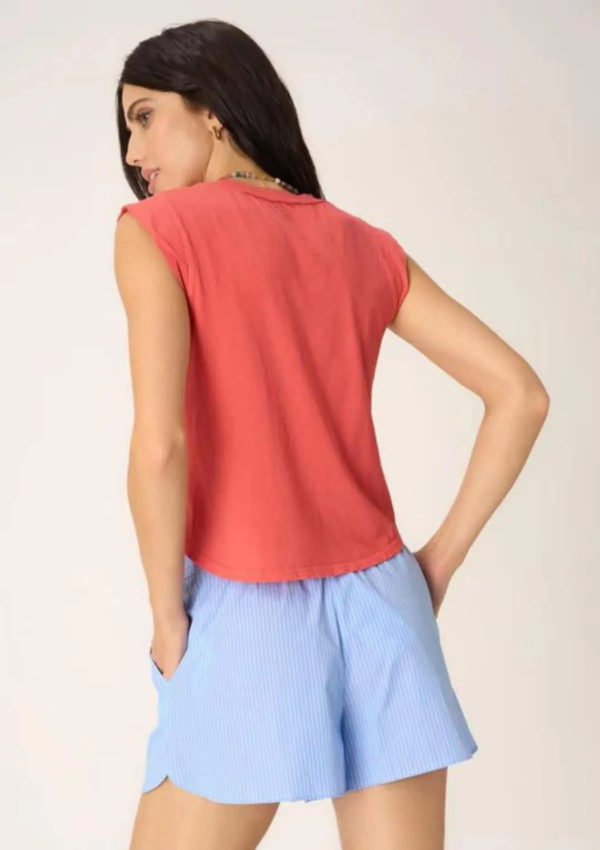 Paradise Muscle Tank - Sunset Coral