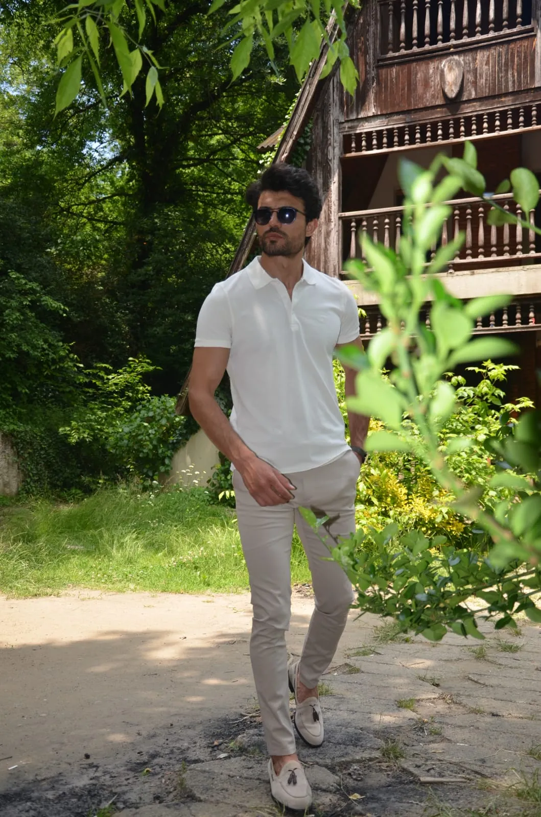Perry Slim Fit Ecru Polo Tees