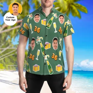 Personalized Hawaiian Shirts Birthday Party Shirts with Your Age Birthday Gifts for Him