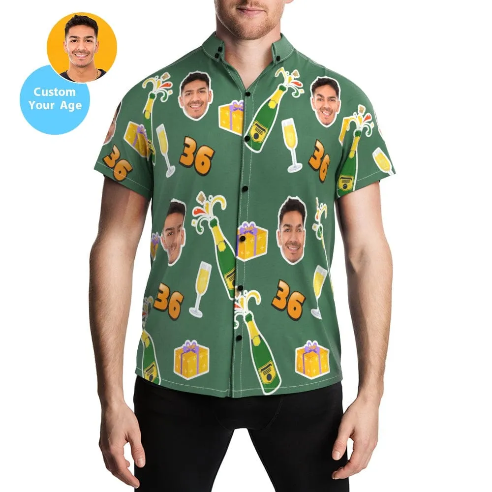 Personalized Hawaiian Shirts Birthday Party Shirts with Your Age Birthday Gifts for Him