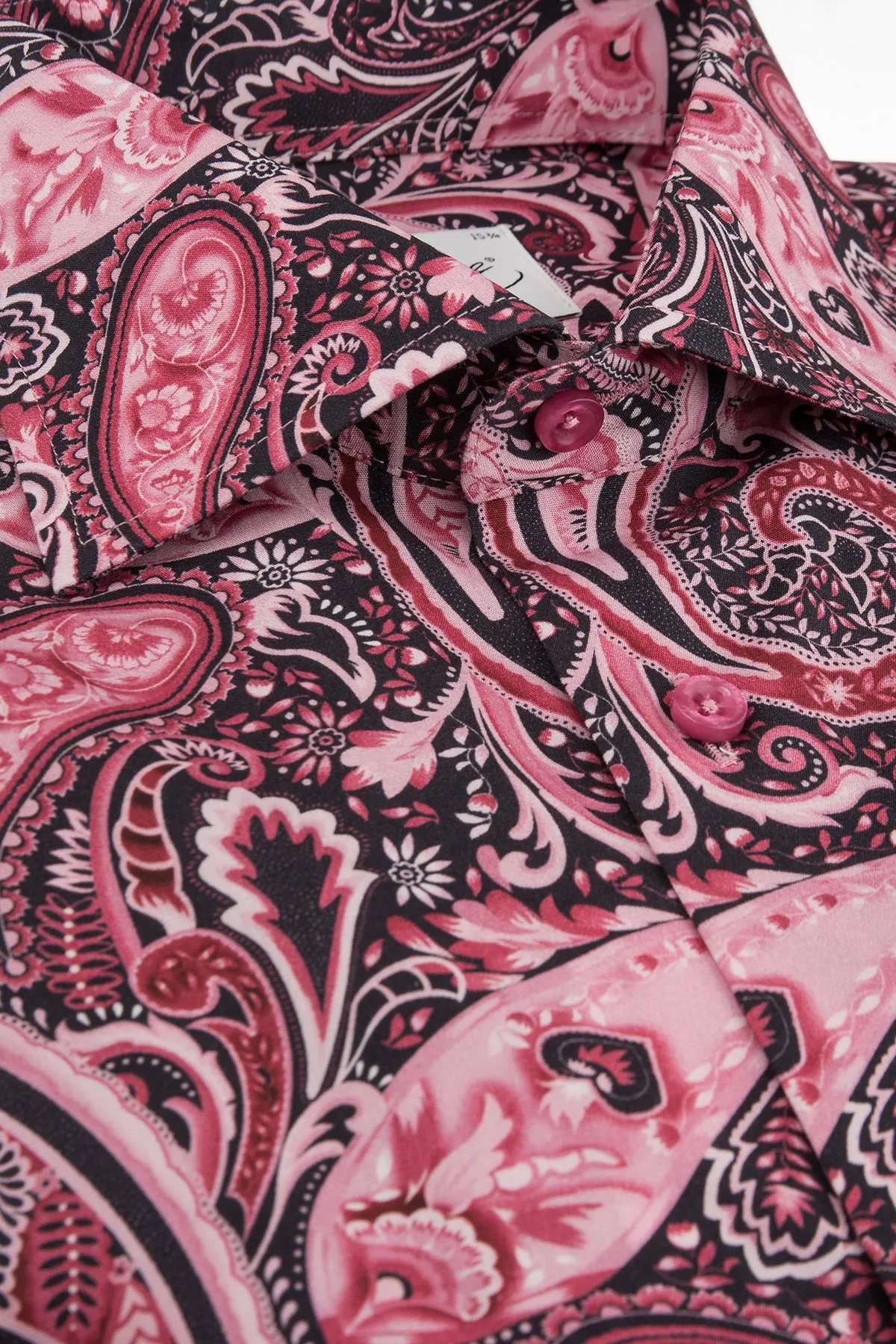Pink paisley printed regular fit shirt