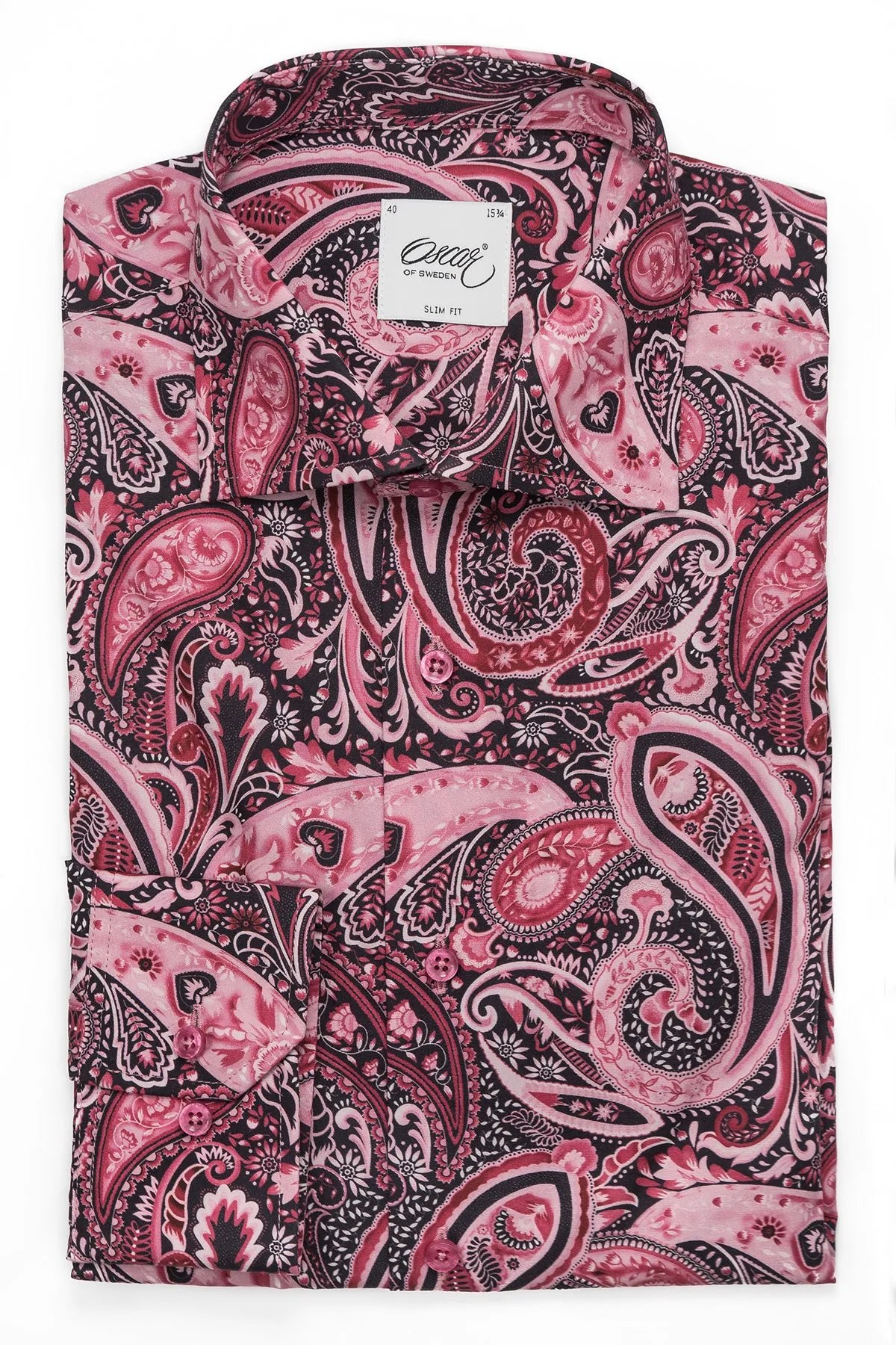 Pink paisley printed regular fit shirt