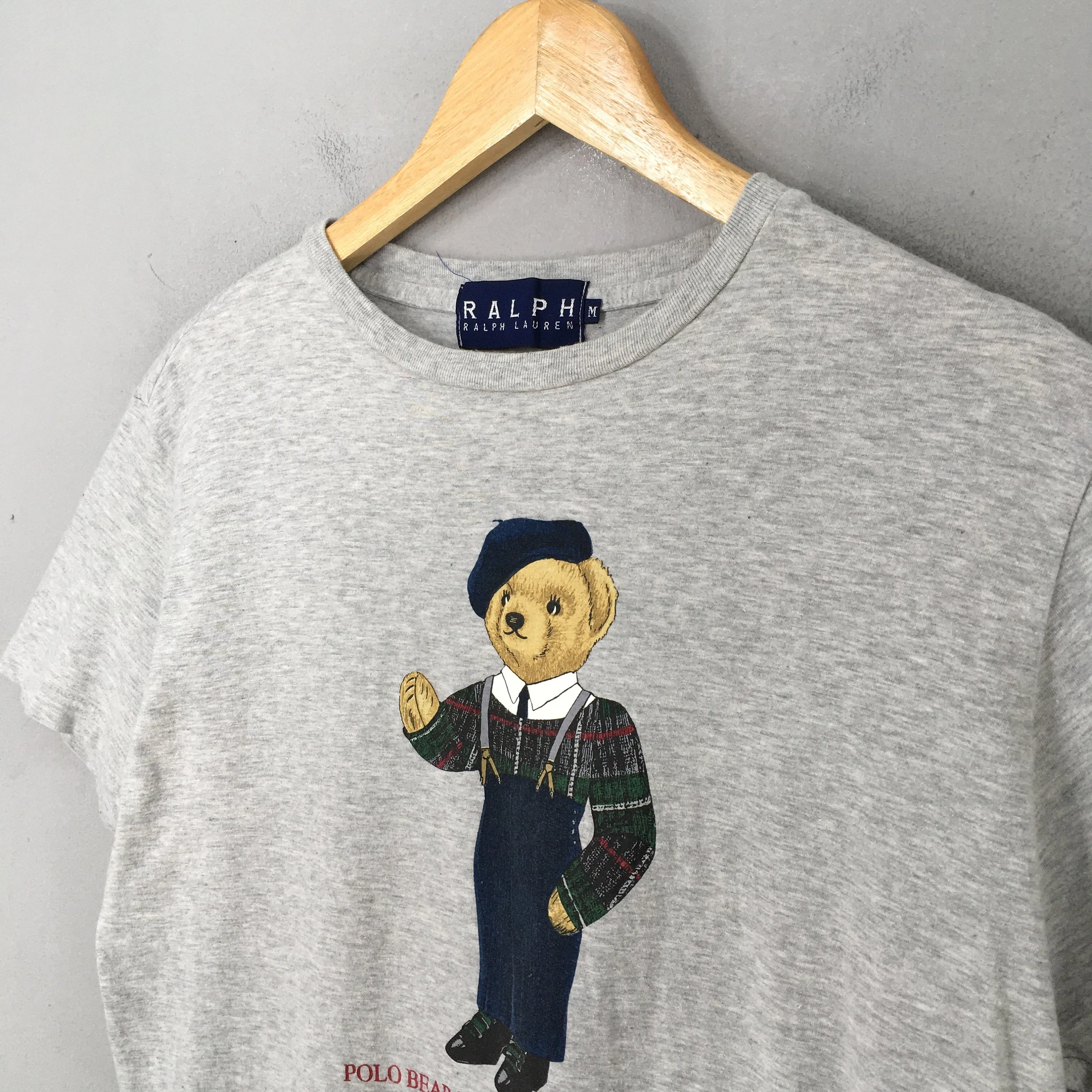 Polo Bear Ralph Lauren Gray T shirt Medium