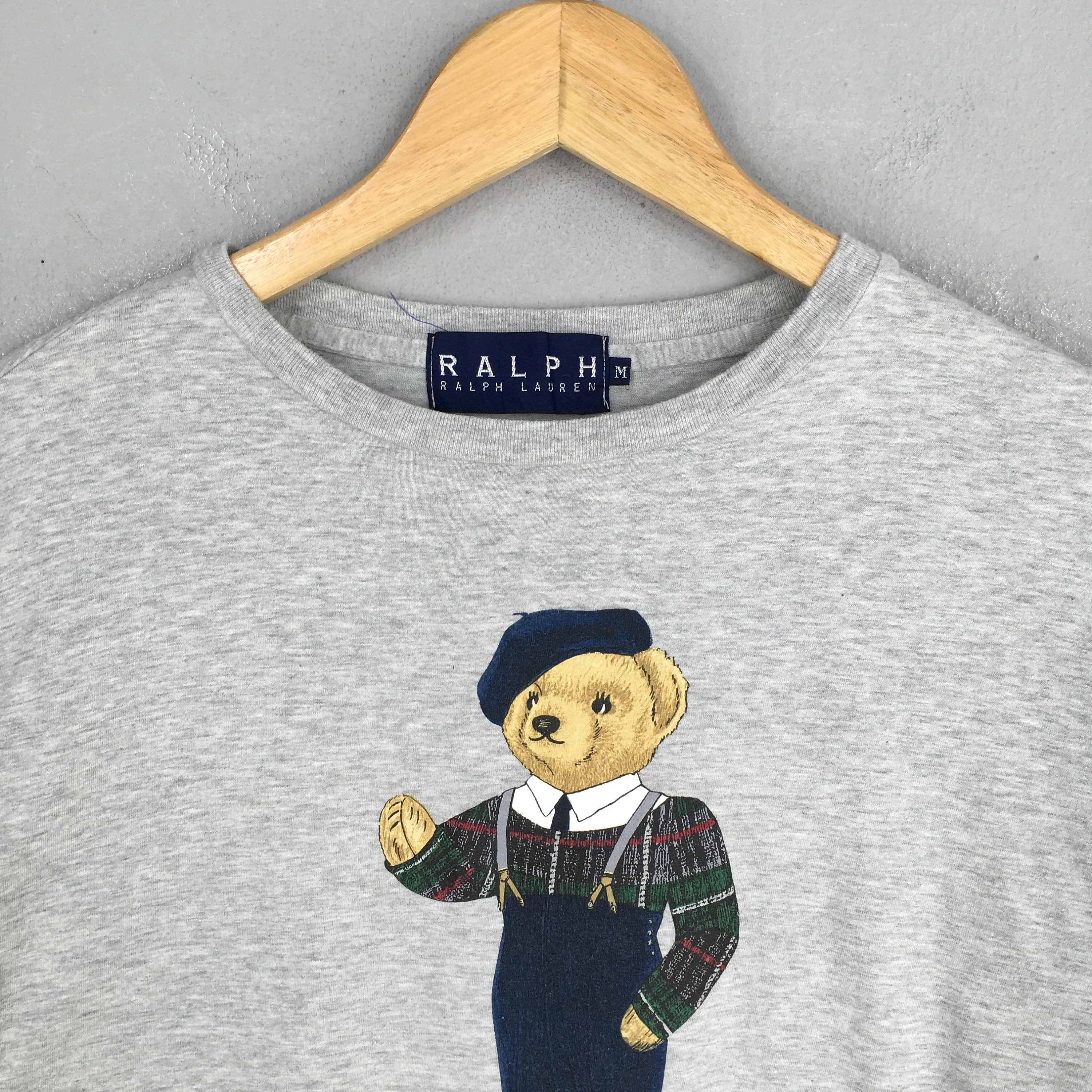 Polo Bear Ralph Lauren Gray T shirt Medium