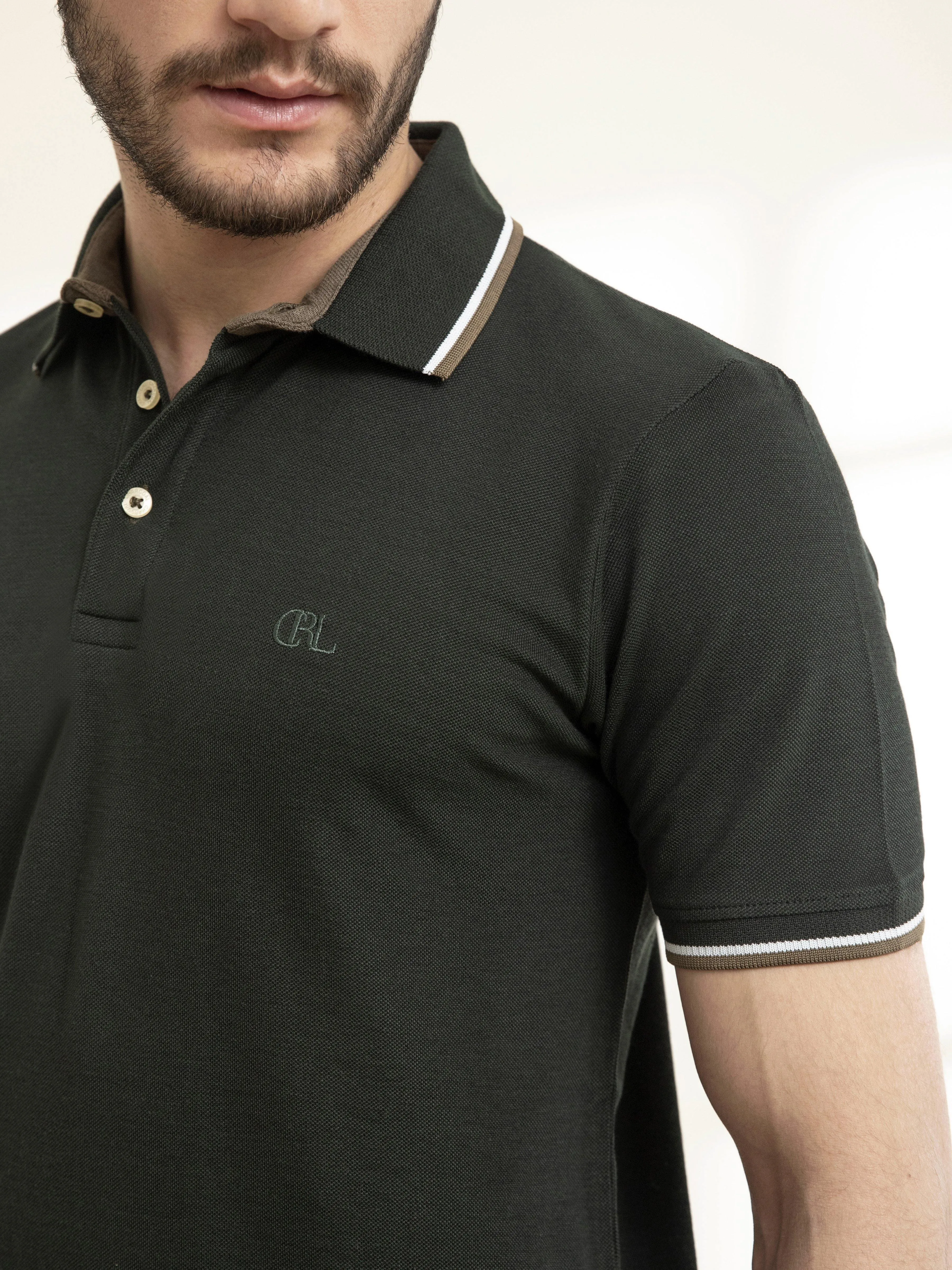 POLO SHIRT TIPPING GREEN