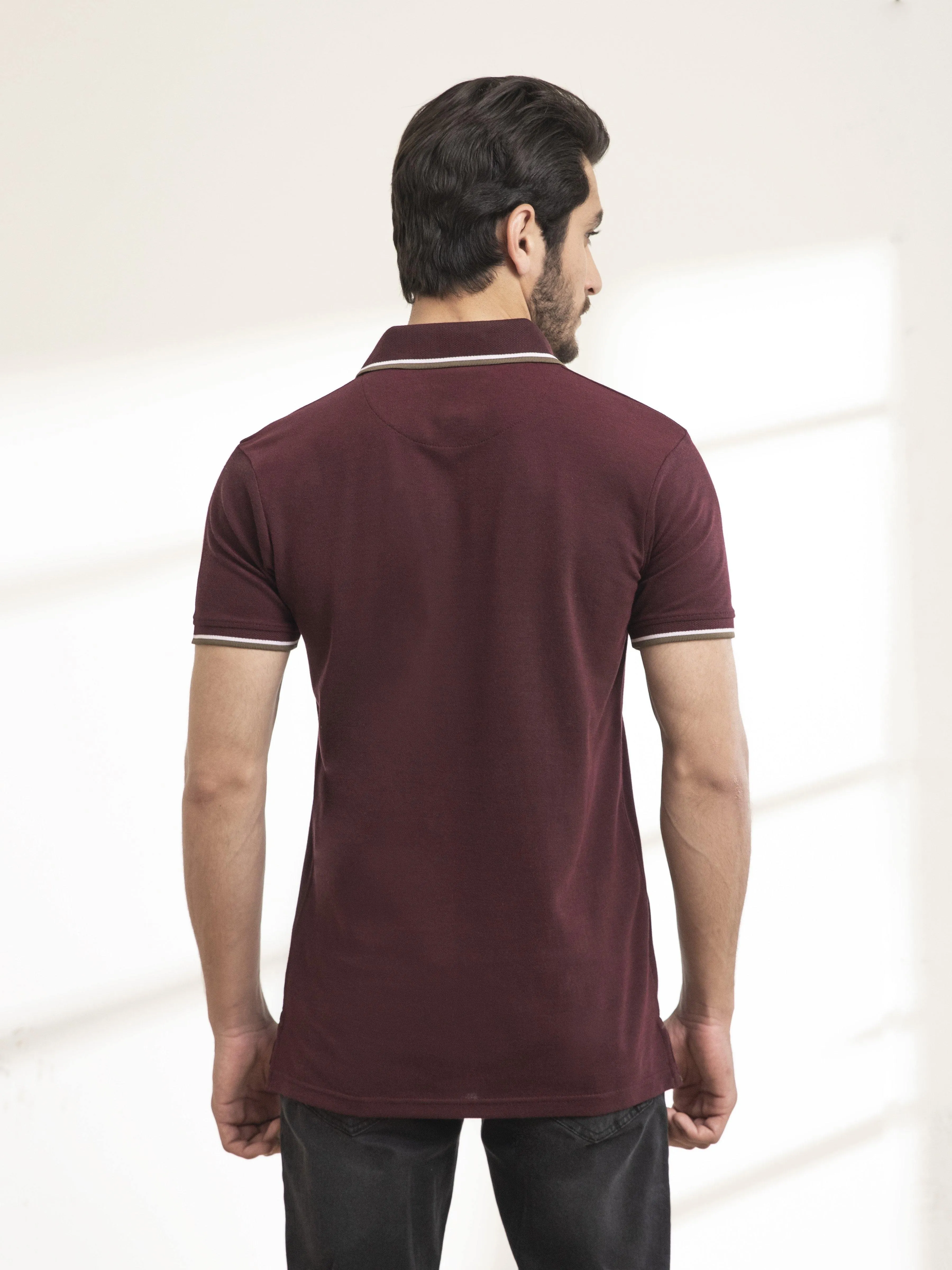POLO SHIRT TIPPING MAROON