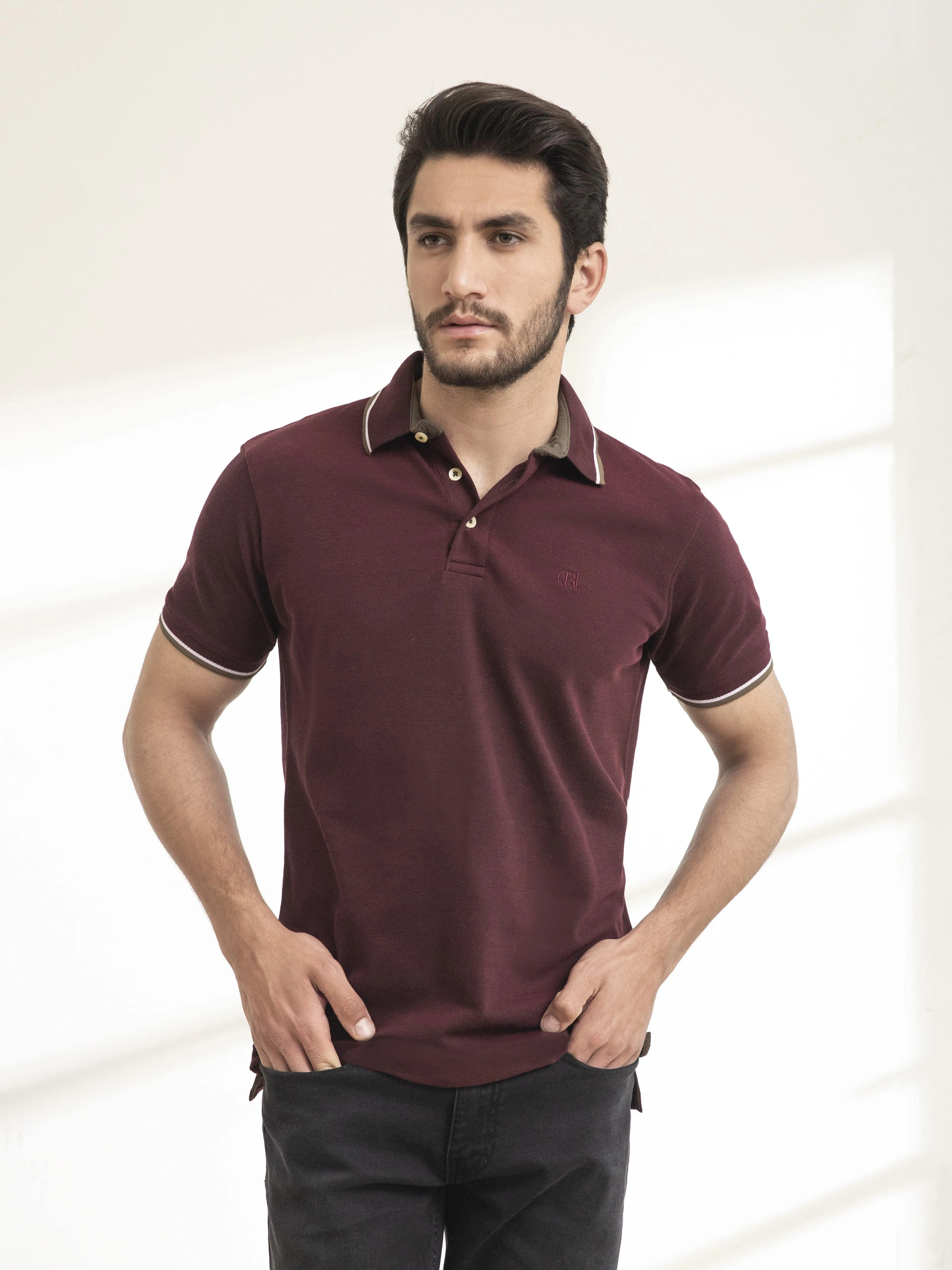 POLO SHIRT TIPPING MAROON