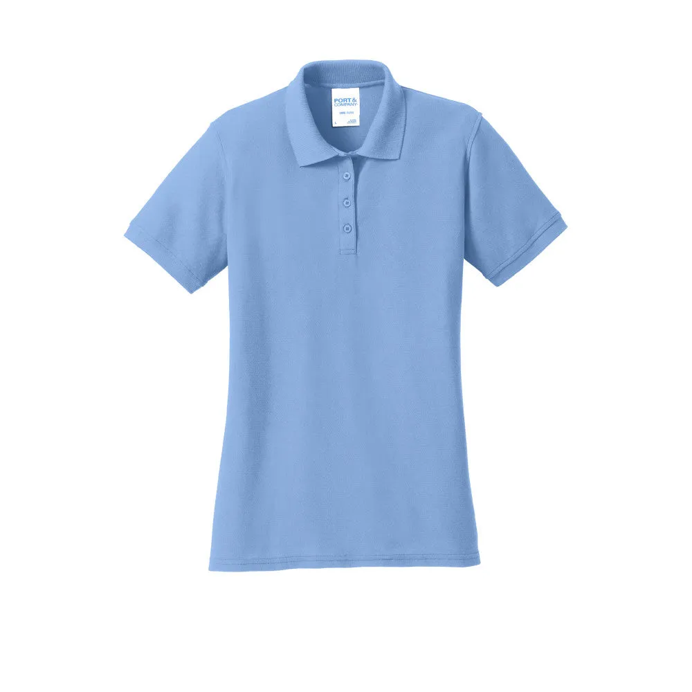 Port & Company® Ladies Core Blend Pique Polo - Light Blue