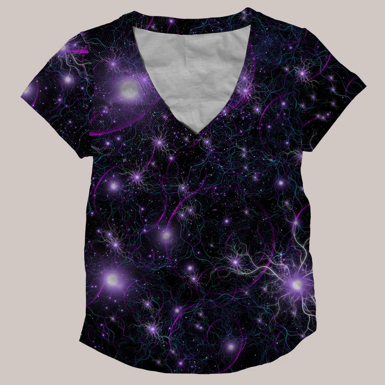 Psychedelic V-Neck Shirt (UV/RGB, Eco-Friendly, Womens) | LANIAKEA