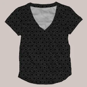 Psychedelic V-Neck Shirt (UV/RGB, Eco-Friendly, Womens) | RESONATE