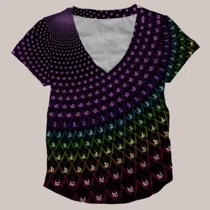 Psychedelic V-Neck Shirt (UV/RGB, Eco-Friendly, Womens) | SAHASRARA