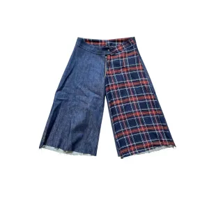 Raw Denim Plaid Hybrid Full Zip Jorts (28 Waist)