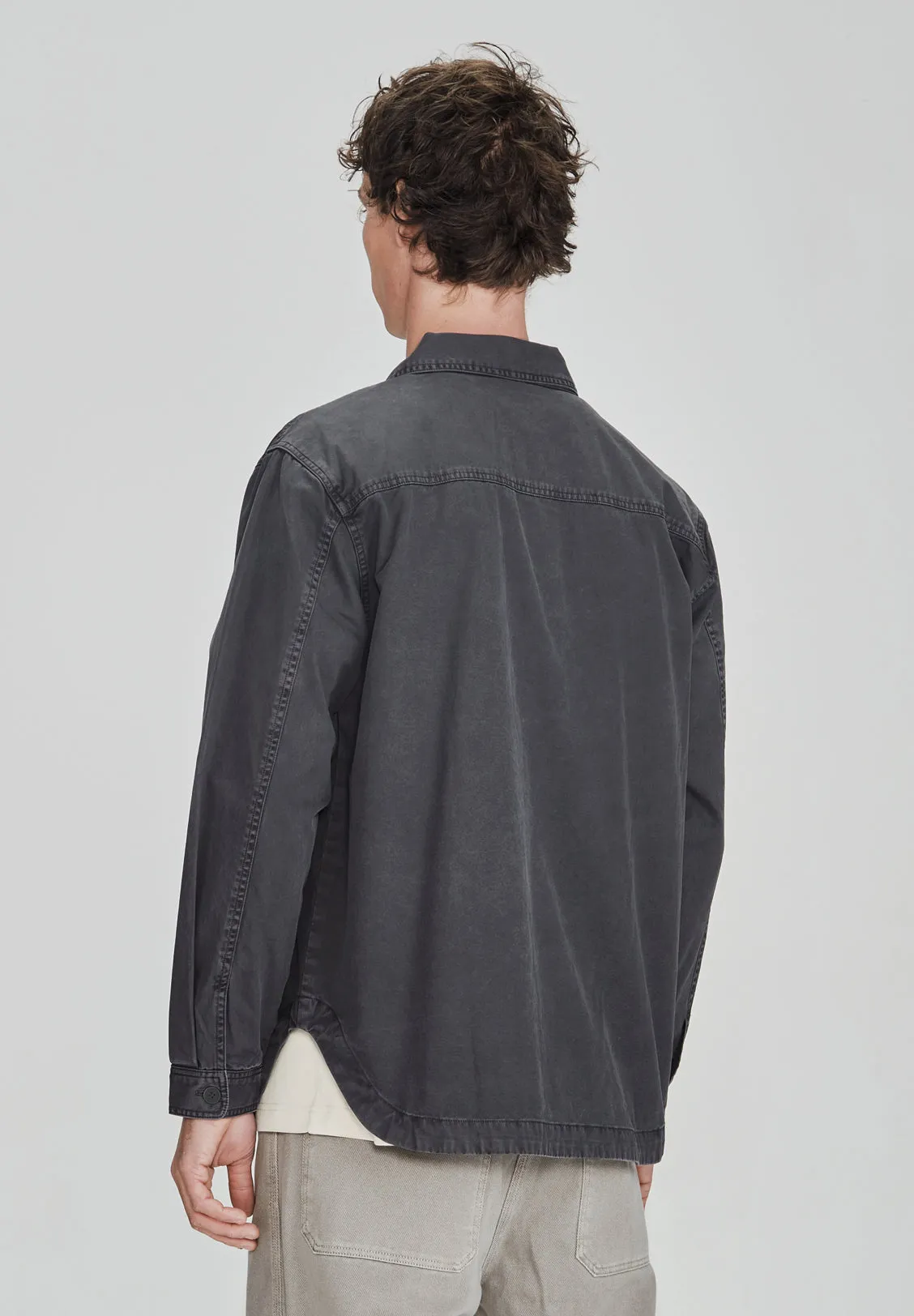 RELAXED FIT OVERSHIRT, VINTAGE GREY