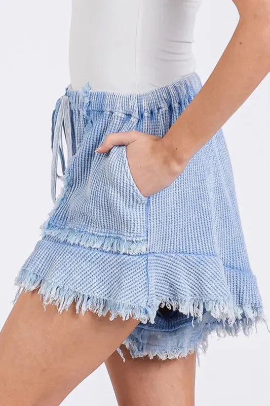 SAGE   FIG Mineral Washed Vintage Raw Hem Shorts