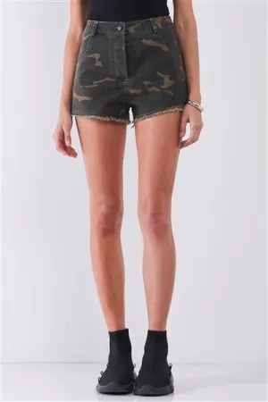 SALE...Camo High-Waisted Shorts