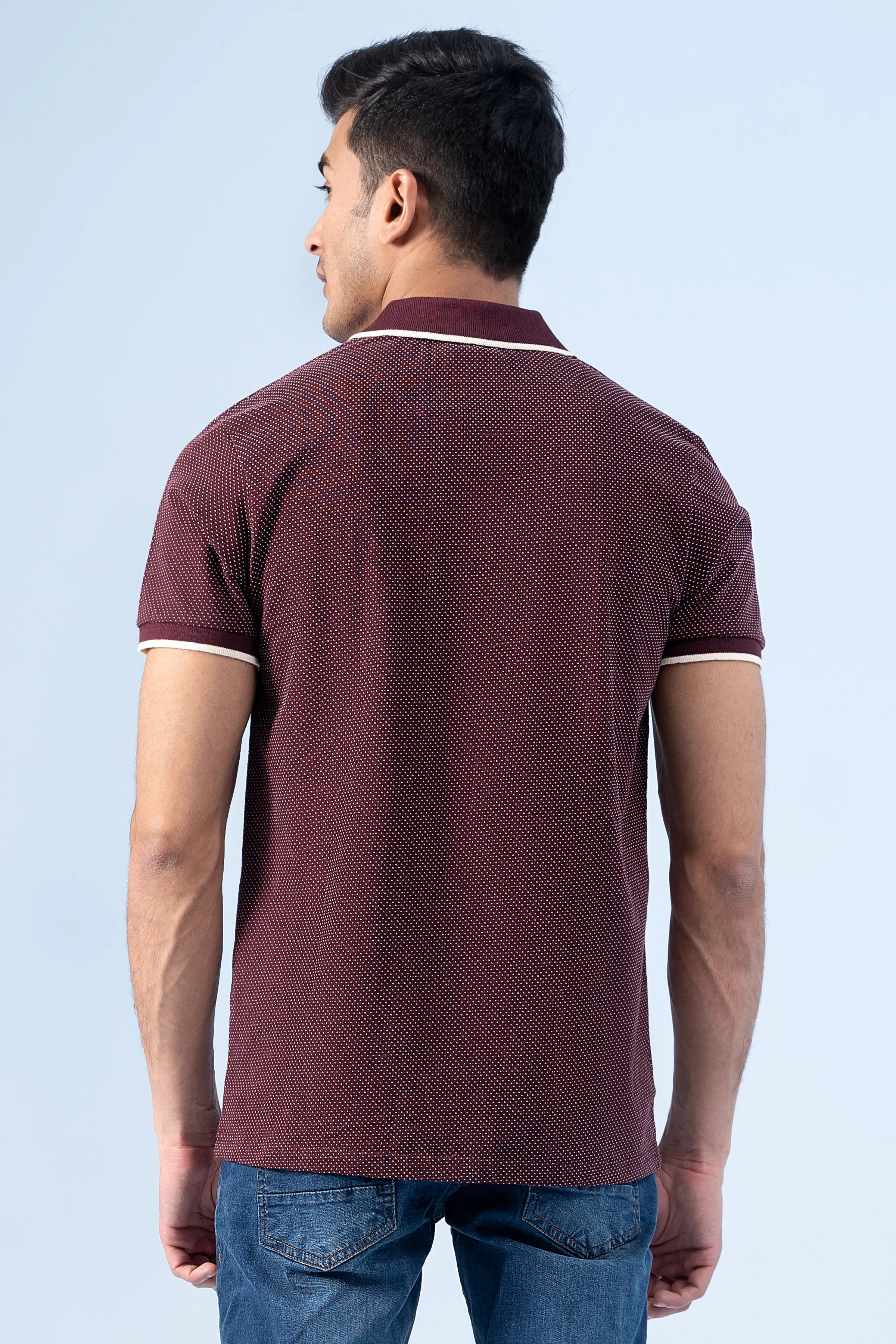 SIGNATURE TIPPING POLO MAROON