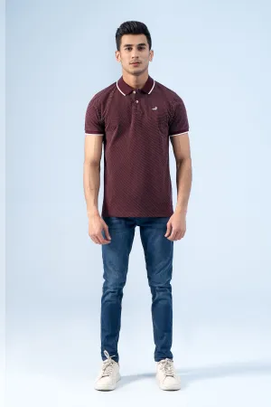 SIGNATURE TIPPING POLO MAROON