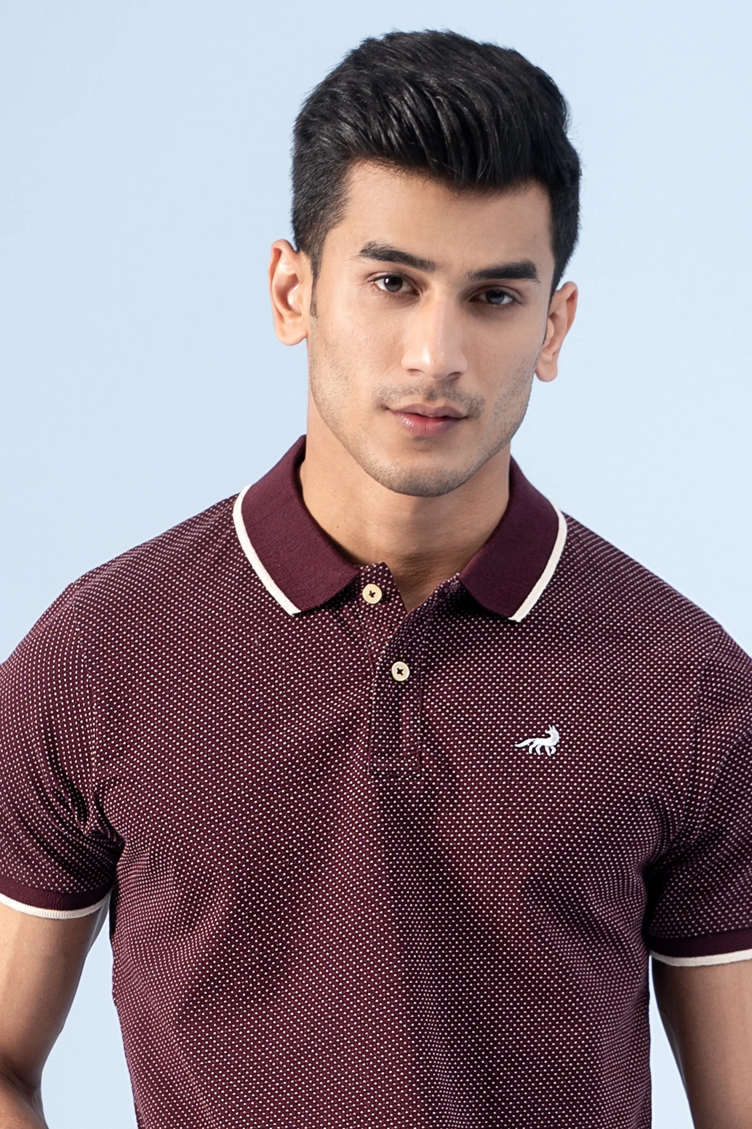 SIGNATURE TIPPING POLO MAROON