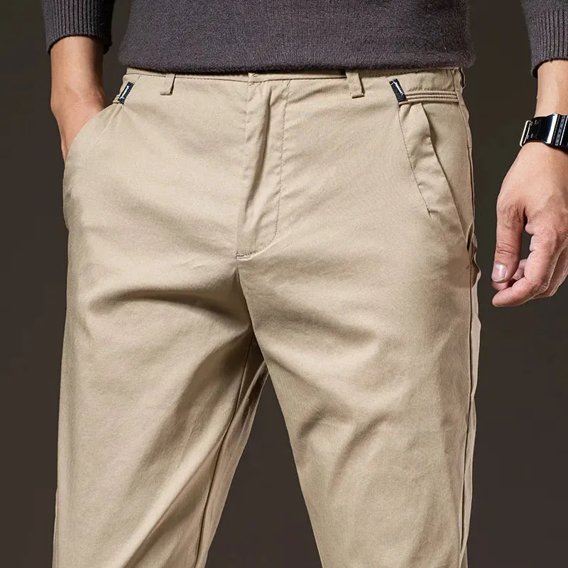 Slim Casual Pants Elastic Smooth Breathable Fashion Business Trousers