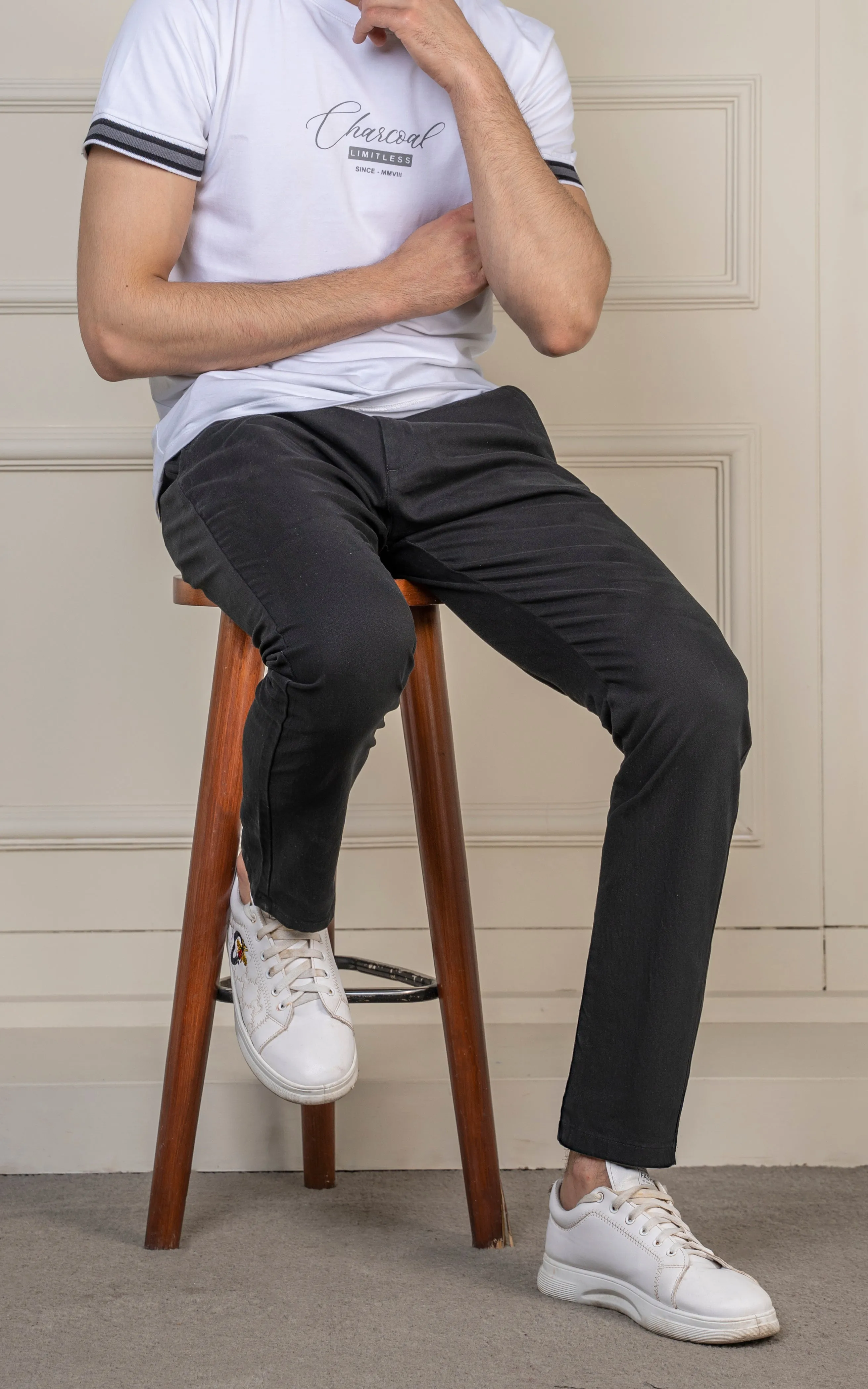 SLIM FIT TWILL PANT BLACK