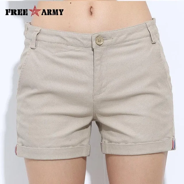 Slim Fitted Military Cotton Casual Short