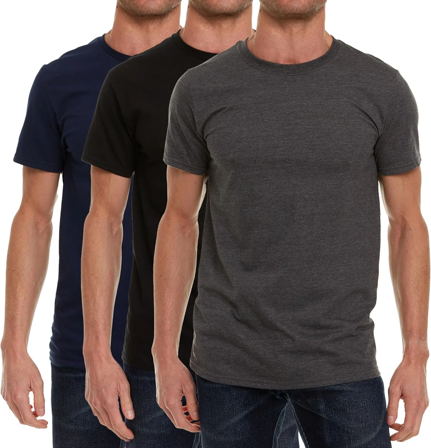 SOCKS'NBULK 120 Pack Mens Cotton Crew Neck Short Sleeve T-Shirts Mix Colors Bulk Wholesale Tshirts Case