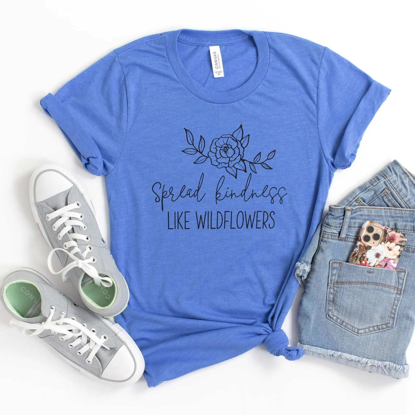 Spread Kindness Like Wildflowers Tee Shirts For Women - Christian Shirts for Women - Religious Tee Shirts