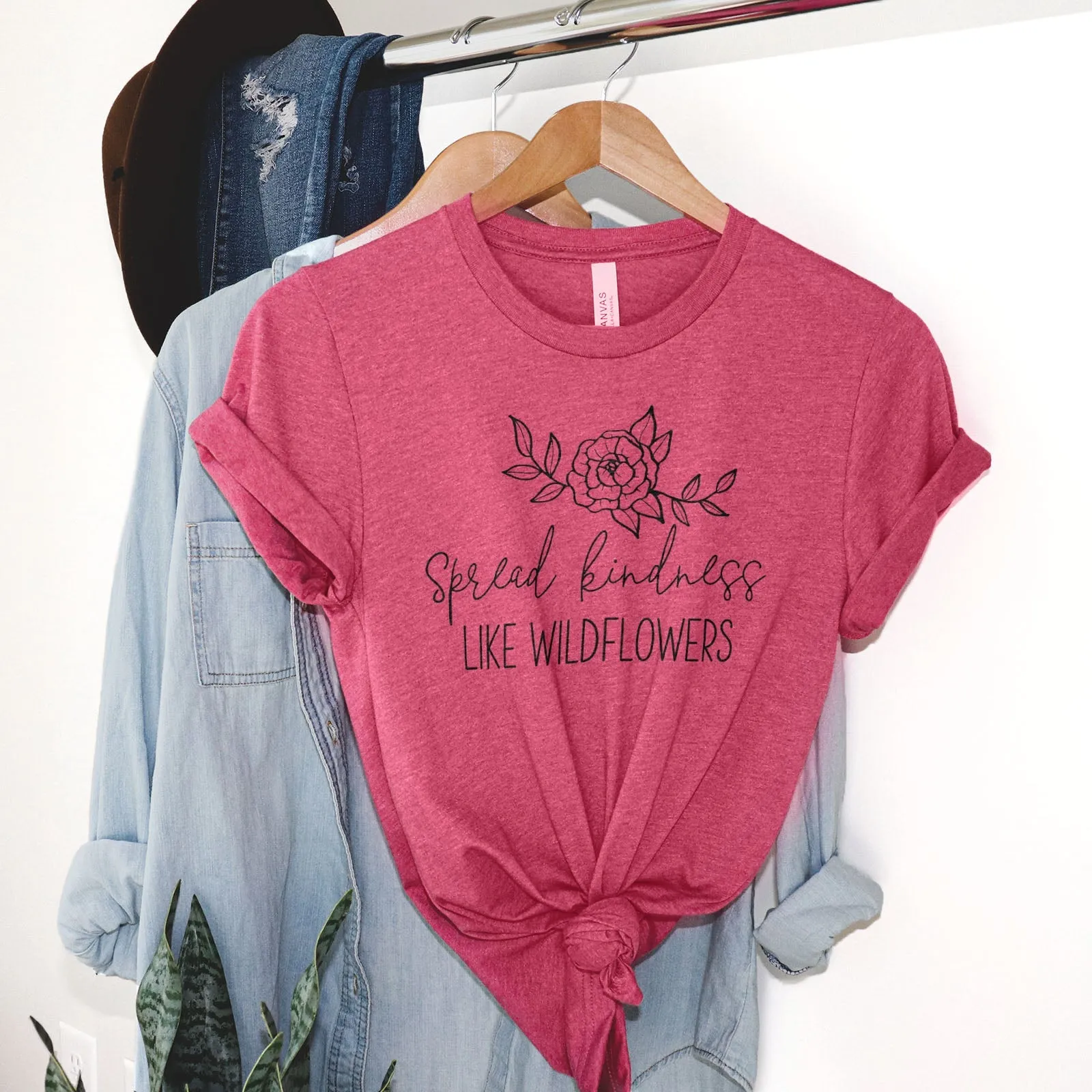 Spread Kindness Like Wildflowers Tee Shirts For Women - Christian Shirts for Women - Religious Tee Shirts