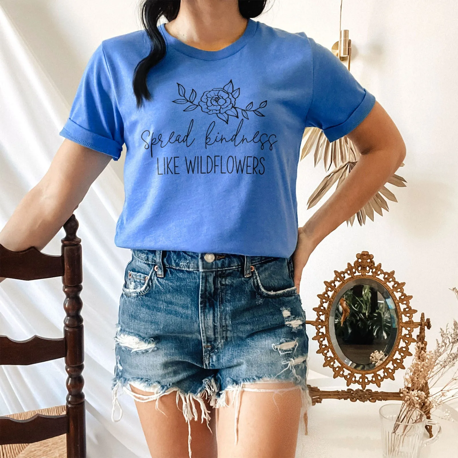 Spread Kindness Like Wildflowers Tee Shirts For Women - Christian Shirts for Women - Religious Tee Shirts