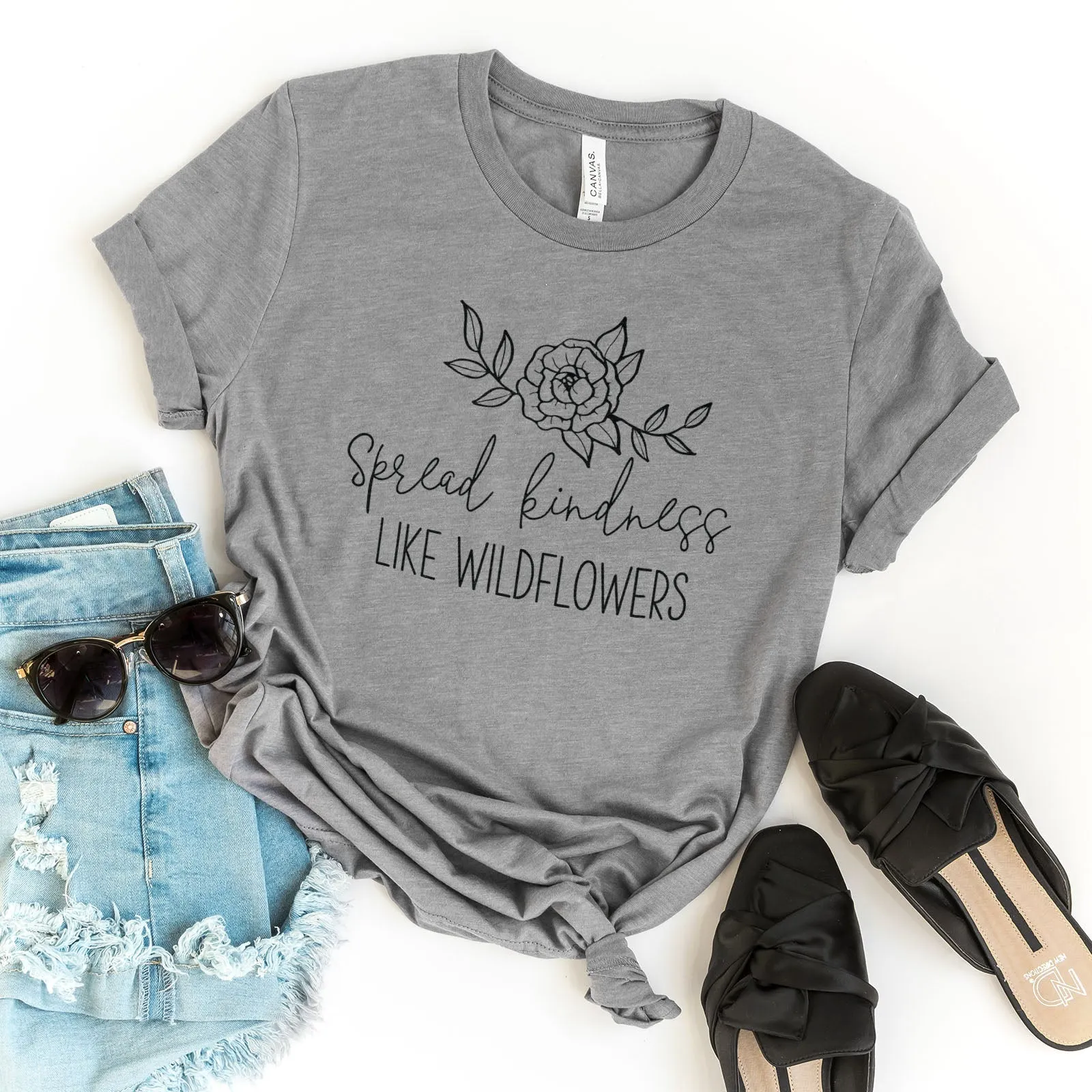 Spread Kindness Like Wildflowers Tee Shirts For Women - Christian Shirts for Women - Religious Tee Shirts