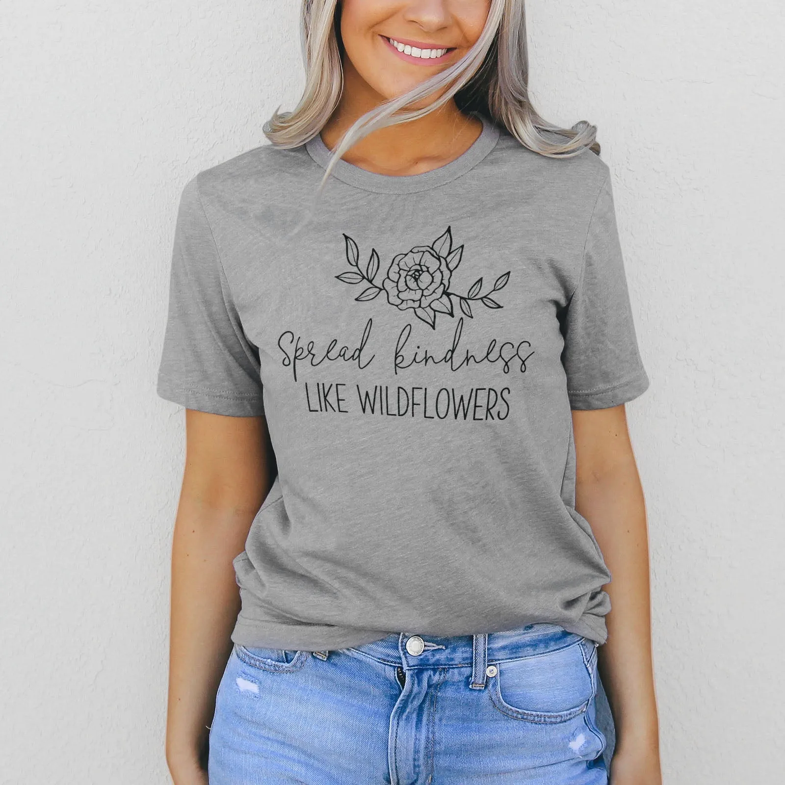 Spread Kindness Like Wildflowers Tee Shirts For Women - Christian Shirts for Women - Religious Tee Shirts