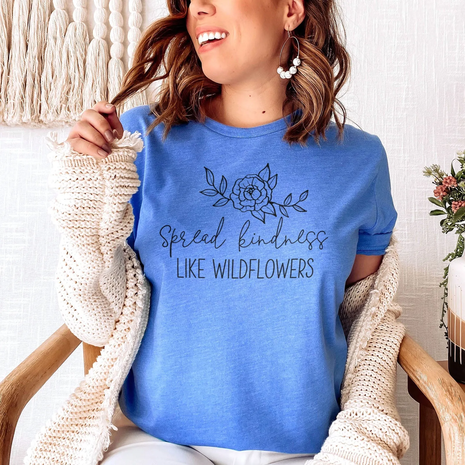 Spread Kindness Like Wildflowers Tee Shirts For Women - Christian Shirts for Women - Religious Tee Shirts